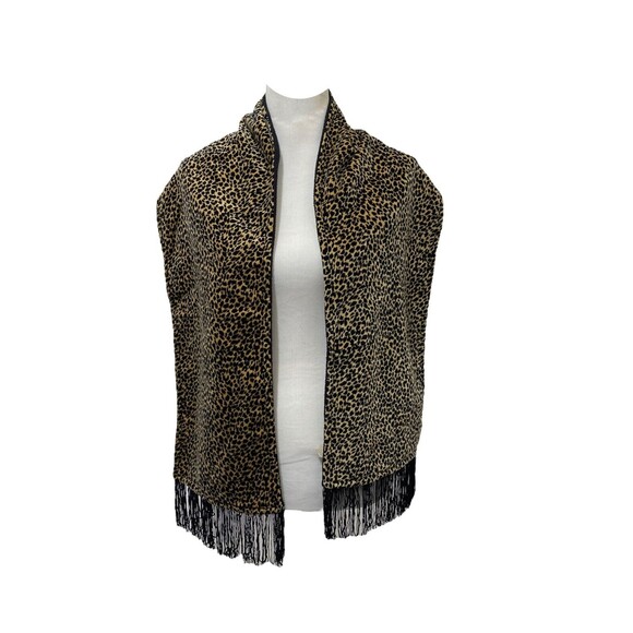 Woman’s Polartec Scarf Neckworks Black Cheetah Print 60 Inch X 10.5 Inch - Picture 1 of 7
